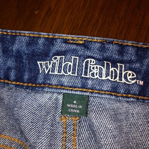 Wild Fable Women Size 4 Blue Distressed Cut Off Button Fly High Rise Jean Shorts - Picture 8 of 11